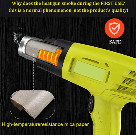 Heat Gun 1500W, Hot Air Gun Kit Dual Temperature Settings 572℉~932℉