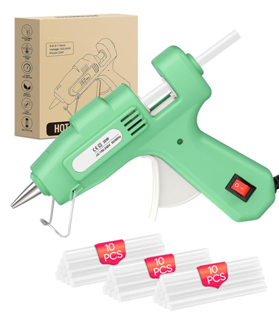 20W Mini Hot Glue Gun Kit, 30 Glue Sticks Set for DIY Crafts, Repair