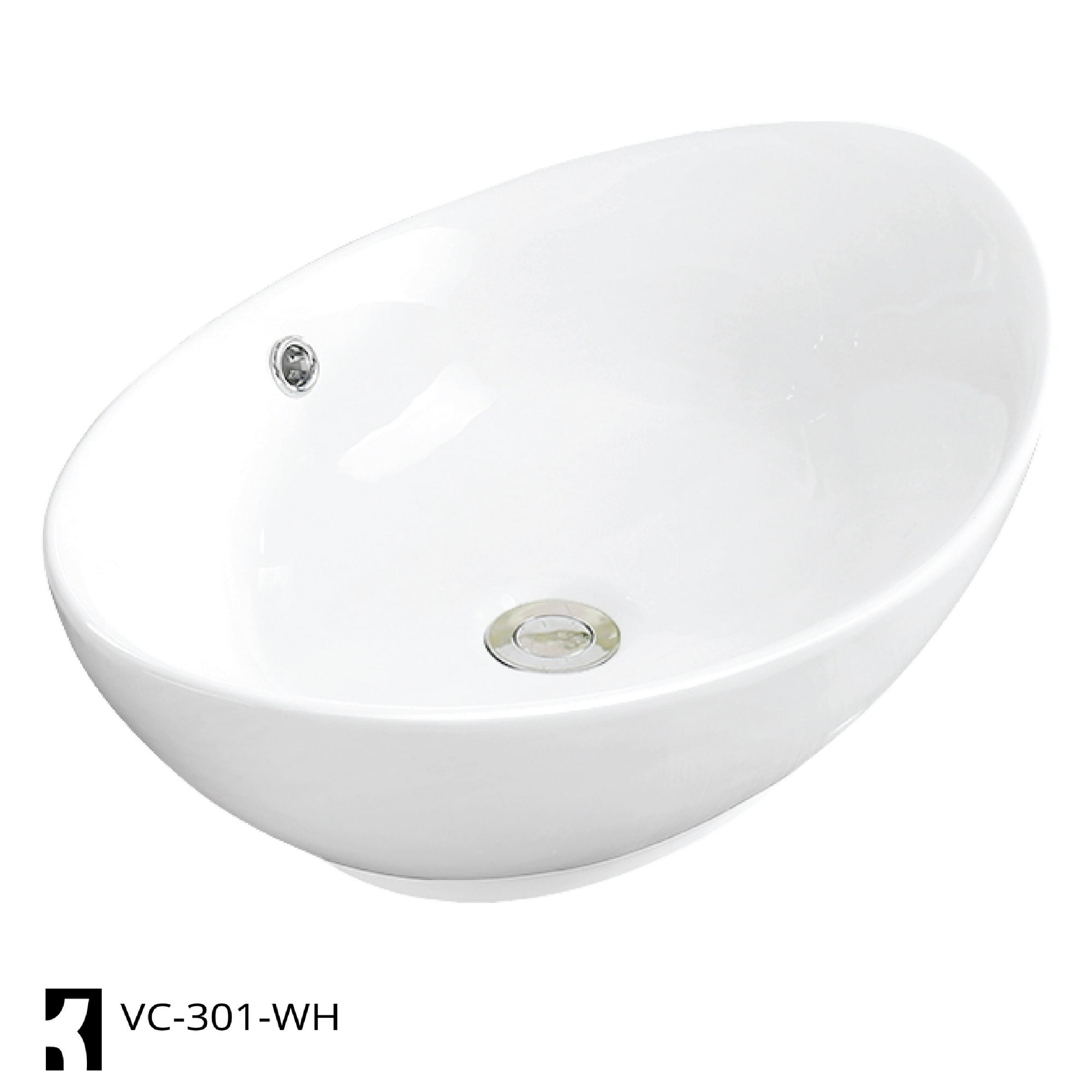 Oval Vitreous China Vessel Bathroom Sink