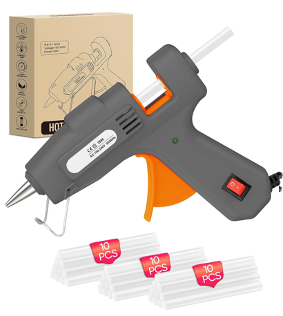 20W Mini Hot Glue Gun Kit, 30 Glue Sticks Set for DIY Crafts, Repair