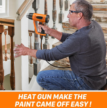 Heat Gun 1800W with 1112℉&752℉ 2 Temperature Settings for Crafting
