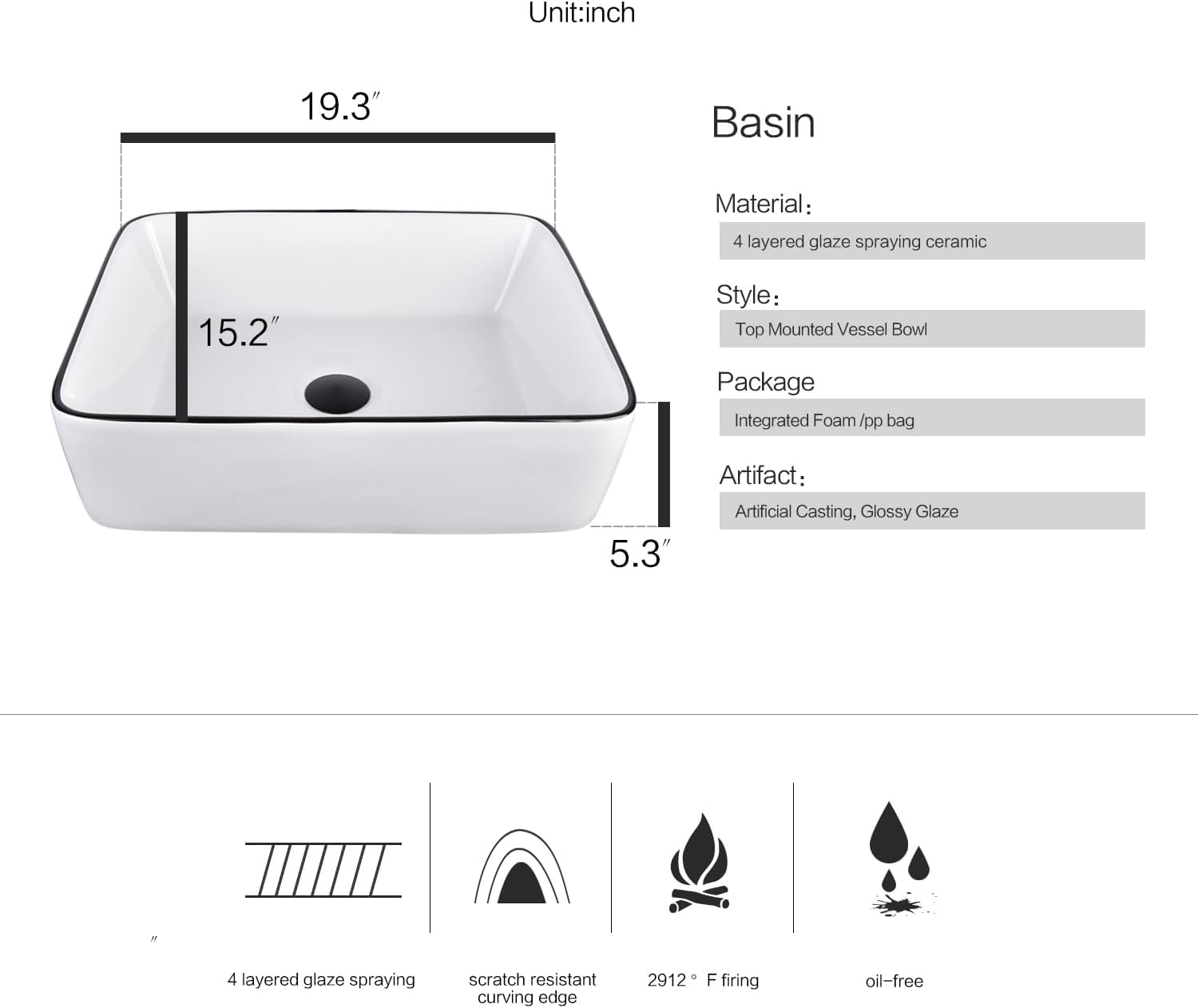 Ceramic Bathroom Sink
