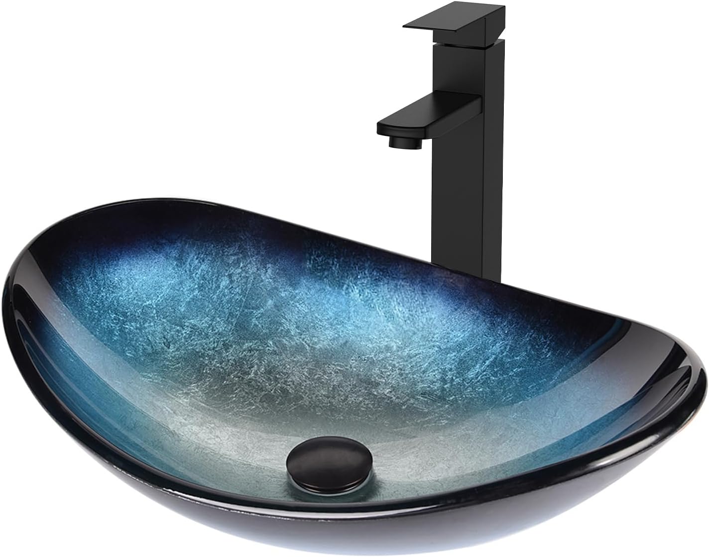 Bathroom Boat Shape Artistic Glass Vessel Sink