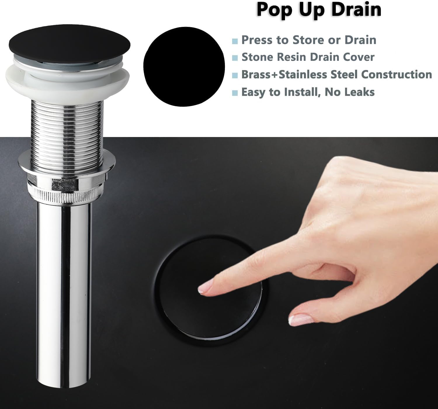 Bathroom Vessel Sink with High Arc Faucet and Pop-Up Drain Combo