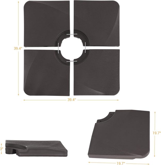 Umbrella Weight Base HDPE Plastic Material Waterproof, Cantilever Umbrella with Cross Base