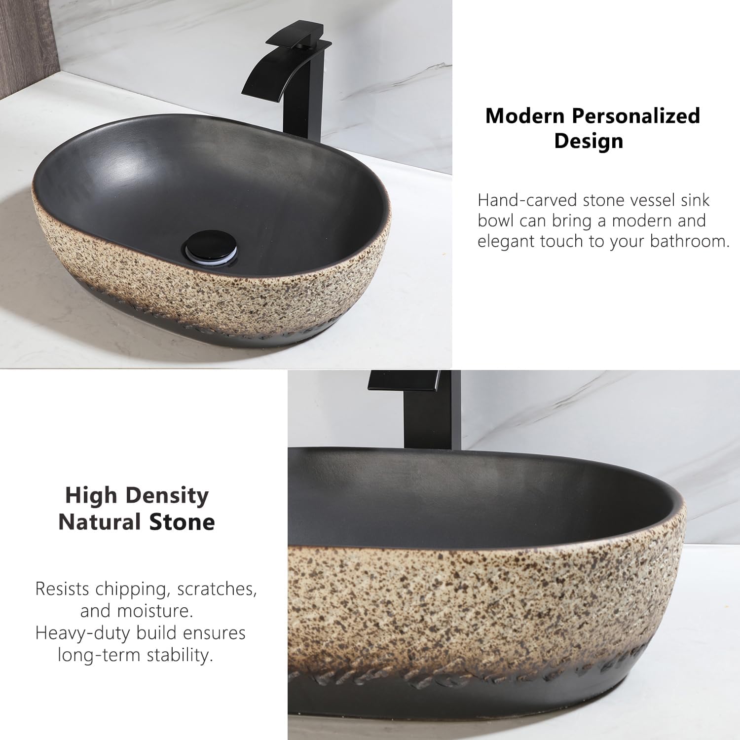 19 Inch Stone Bathroom Sink Basin