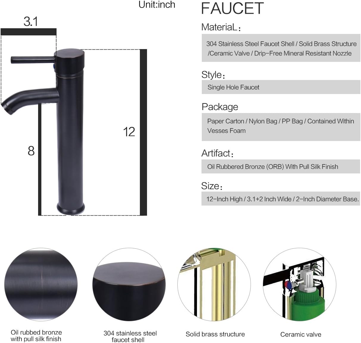 Bathroom Boat Shape Artistic Glass Vessel Sink Free Oil Rubbed Bronze Faucet and Pop-up Drain Set
