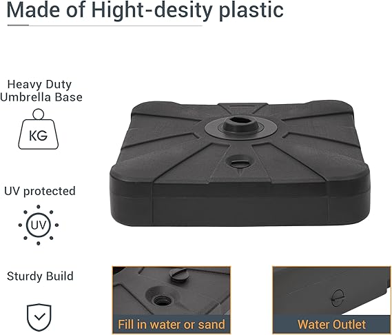 11FT Patio Umbrella with Solar Lights Outdoor Cantilever Umbrella with Base Gray