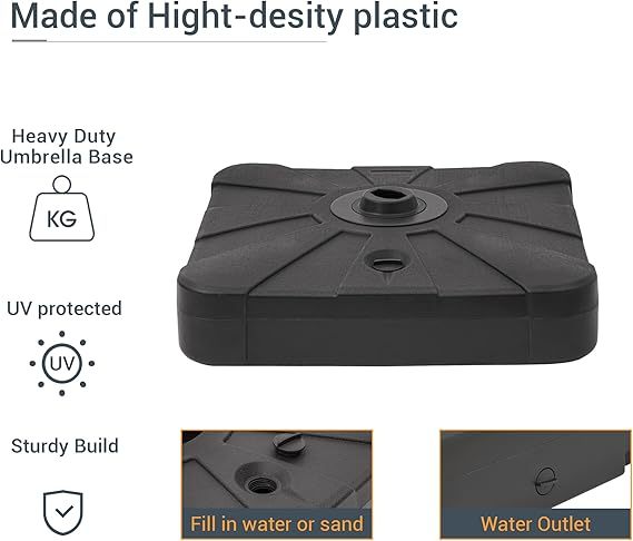 11FT Patio Umbrella with Solar Lights Outdoor Cantilever Umbrella with Base Gray