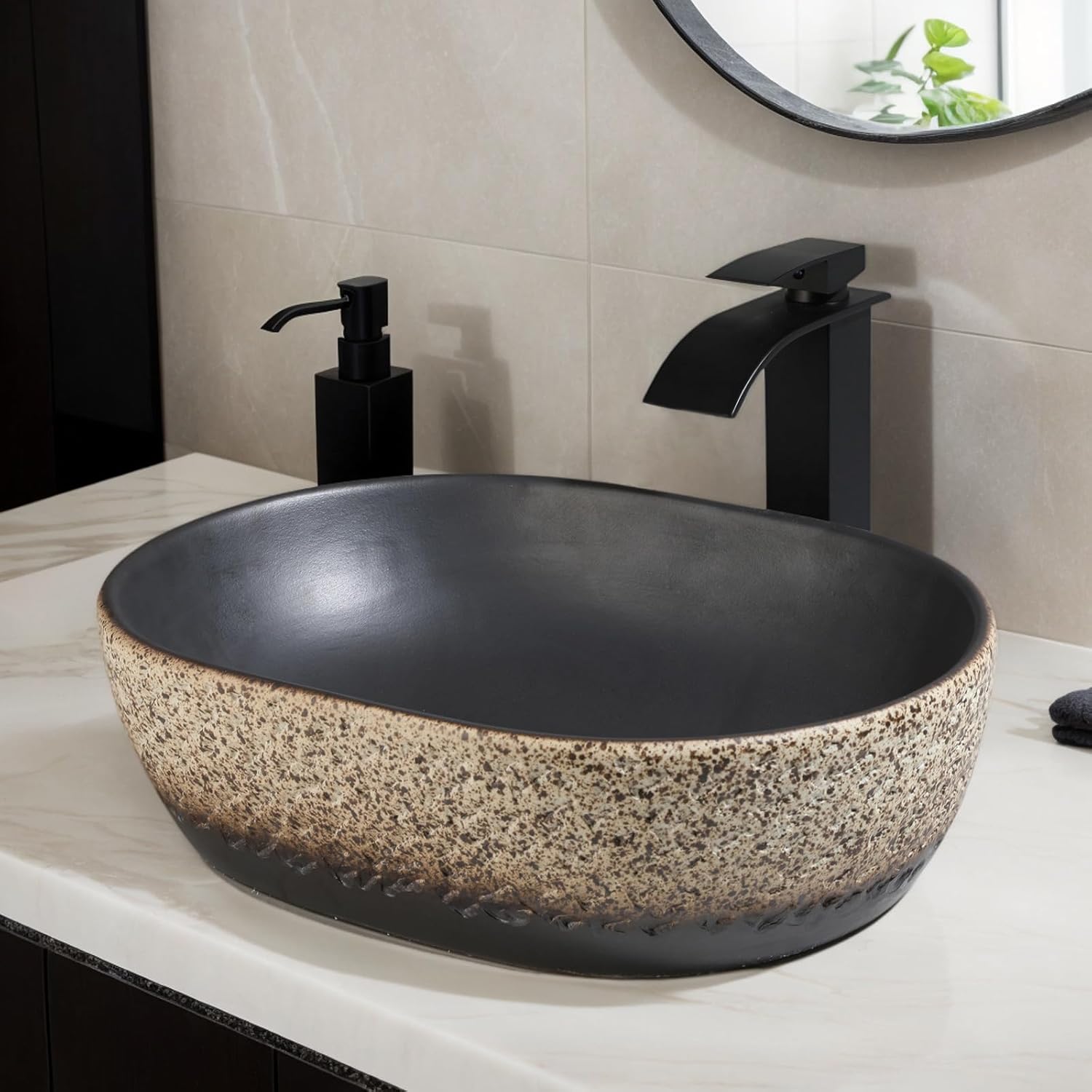 19 Inch Stone Bathroom Sink Basin