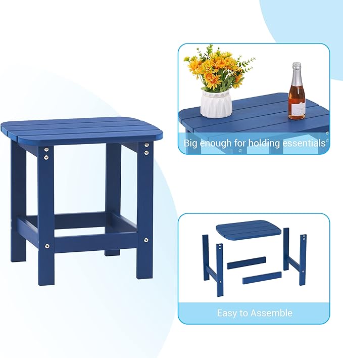 Square Side Table Backyard Navy