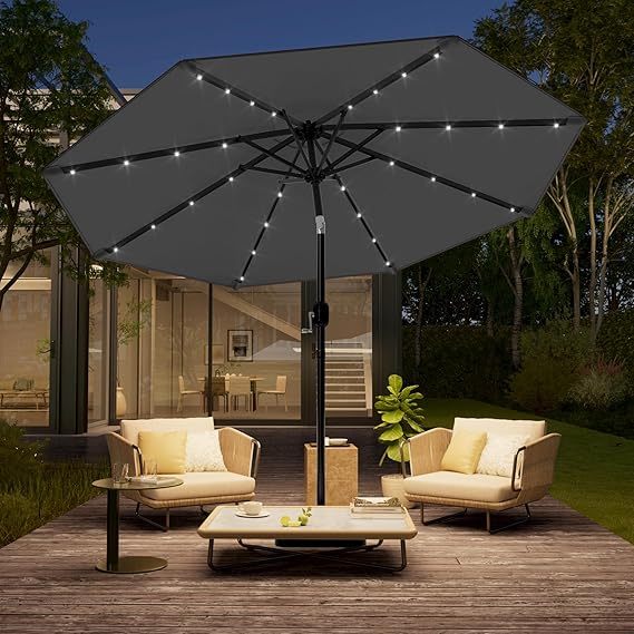 10FT patio umbrella with solar lights