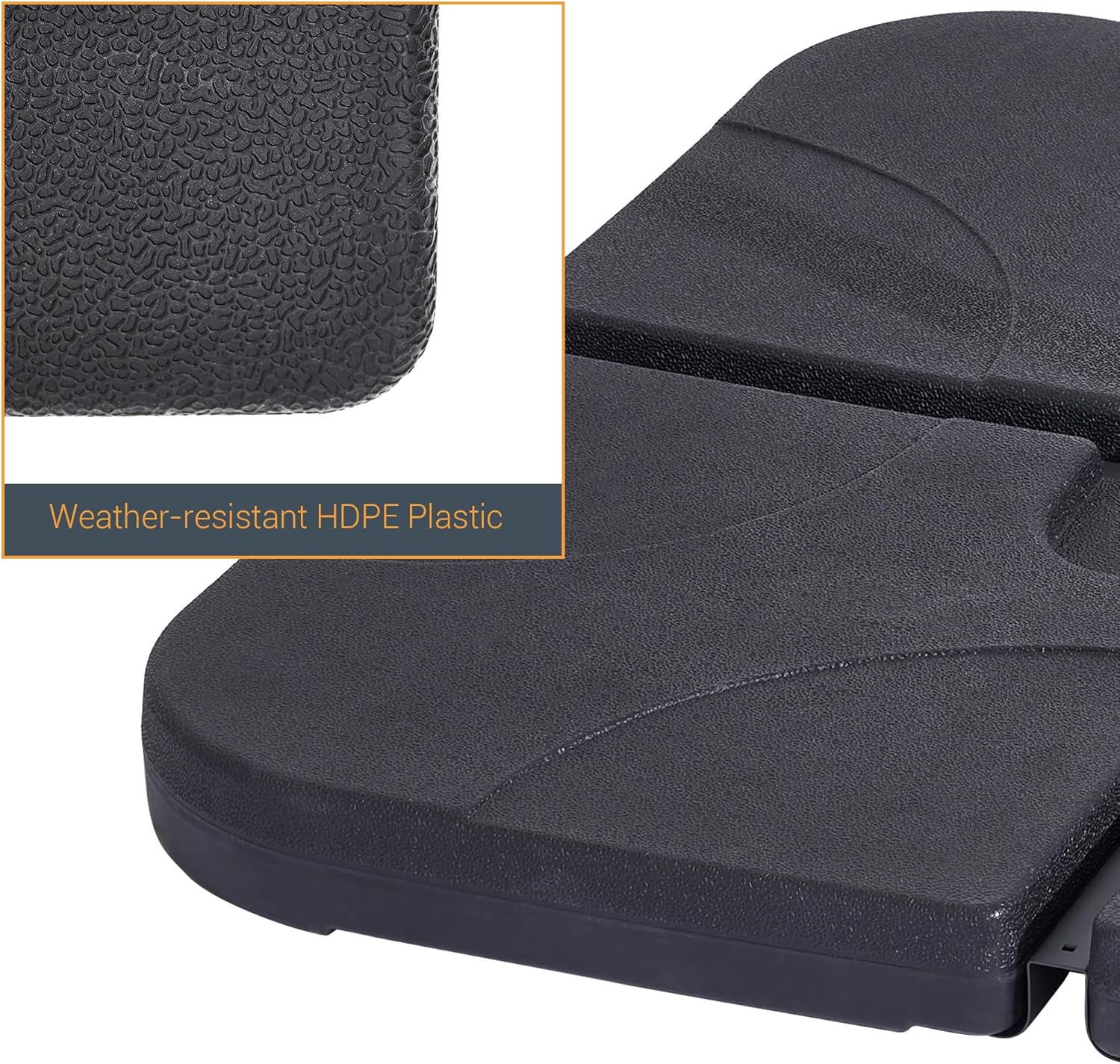 4Pcs Offset Umbrella Base Plastic Cantilever Base Weights Plate Set, 180lb Black