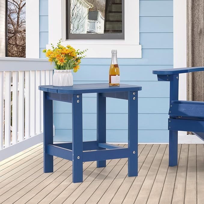 Square Side Table Backyard Navy