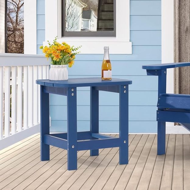Square Side Table Backyard Navy