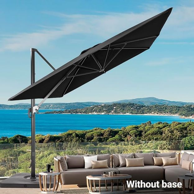 11.5X9FT Rectangular Cantilever LED Umbrella For Your Outdoor Space