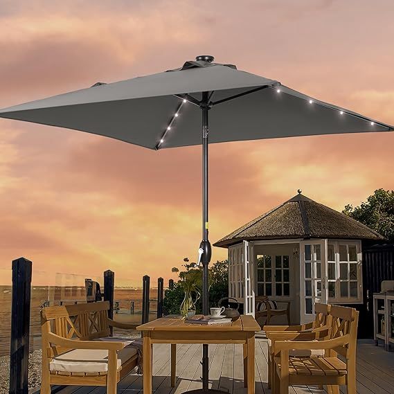 6.5X6.5ft Rectangular Umbrella outdoor patio with Tilt and Crank for Garden