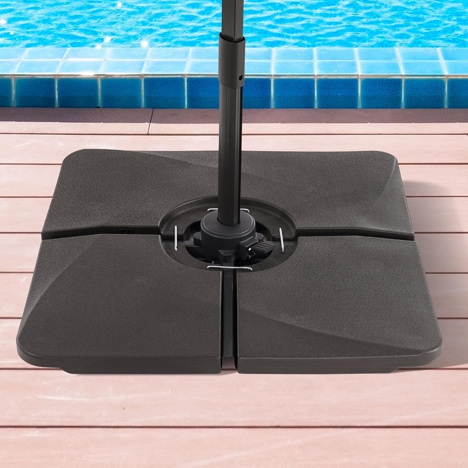 Umbrella Weight Base HDPE Plastic Material Waterproof, Cantilever Umbrella with Cross Base