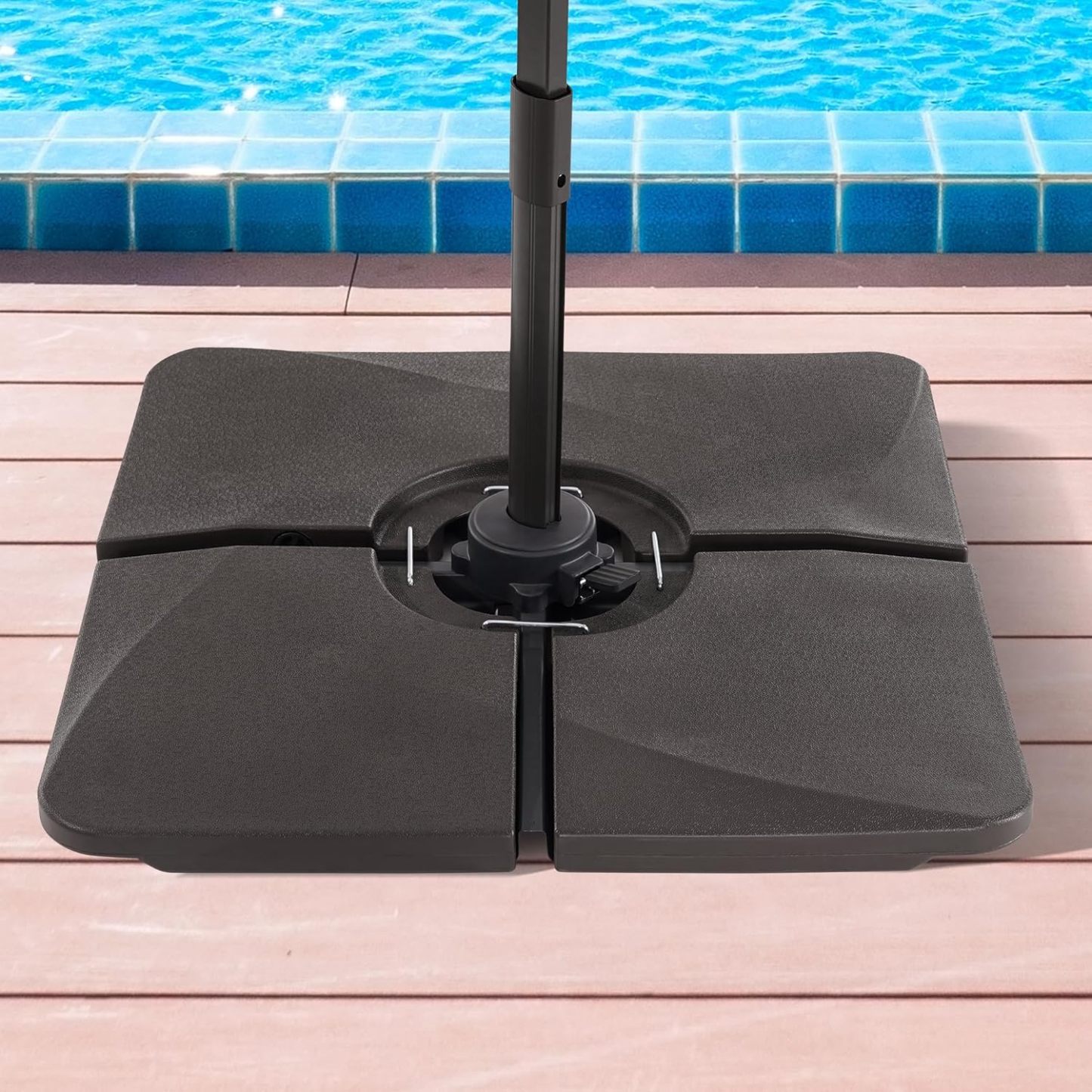 Umbrella Weight Base HDPE Plastic Material Waterproof, Cantilever Umbrella with Cross Base