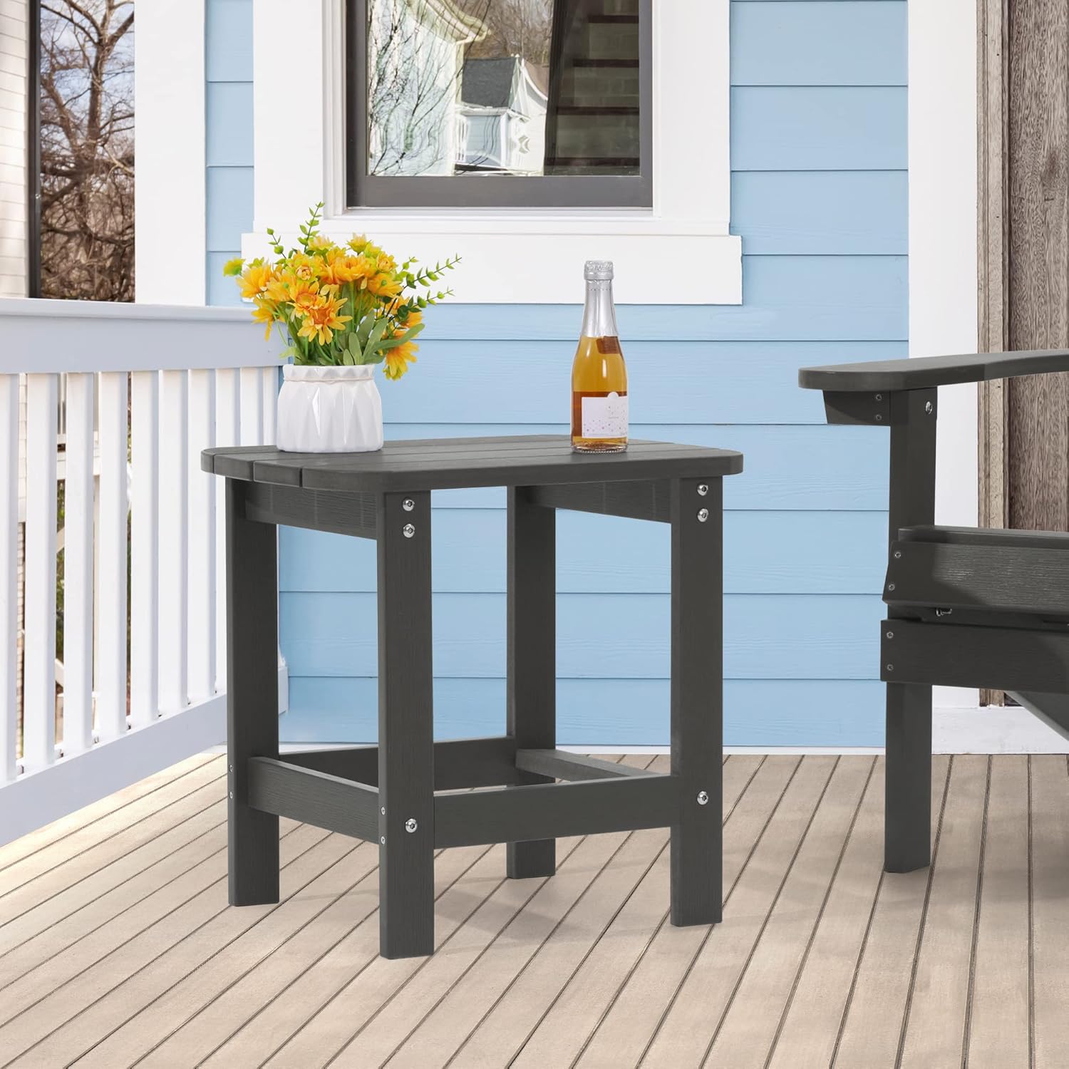 Square Side Table Backyard and Beach-Gray