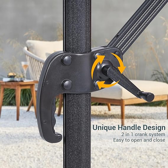 11 FT Patio Umbrella Outdoor Cantilever Umbrella Red