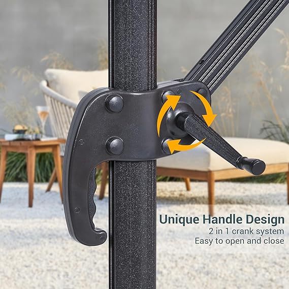 11 FT Patio Umbrella Outdoor Cantilever Umbrella Red