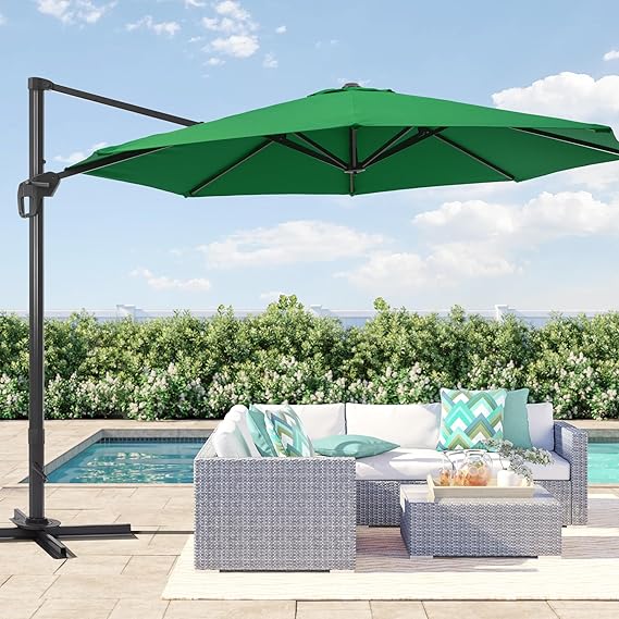 11.5X9FT Rectangular Cantilever LED Umbrella For Your Outdoor Space