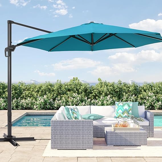 11.5X9FT Rectangular Cantilever LED Umbrella For Your Outdoor Space