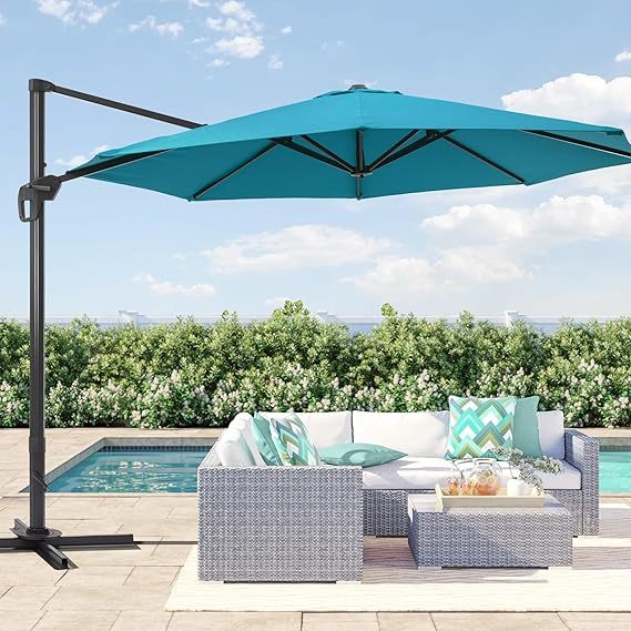 11.5X9FT Rectangular Cantilever LED Umbrella For Your Outdoor Space