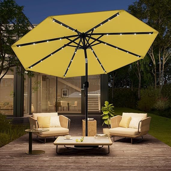 10FT patio umbrella with solar lights