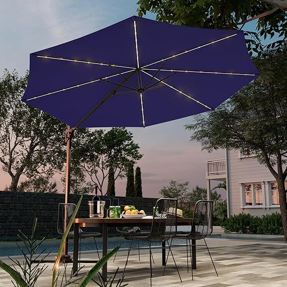 10x8ft LED Rectangle Cantilever Umbrella For Your Outdoor Space