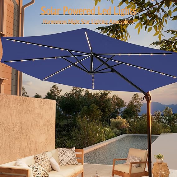 10x8ft LED Rectangle Cantilever Umbrella For Your Outdoor Space