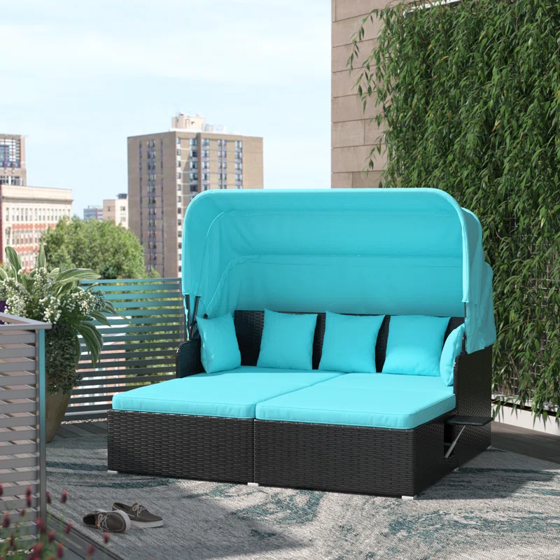 65'' Wide Straight Steel Patio Daybed with Cushions