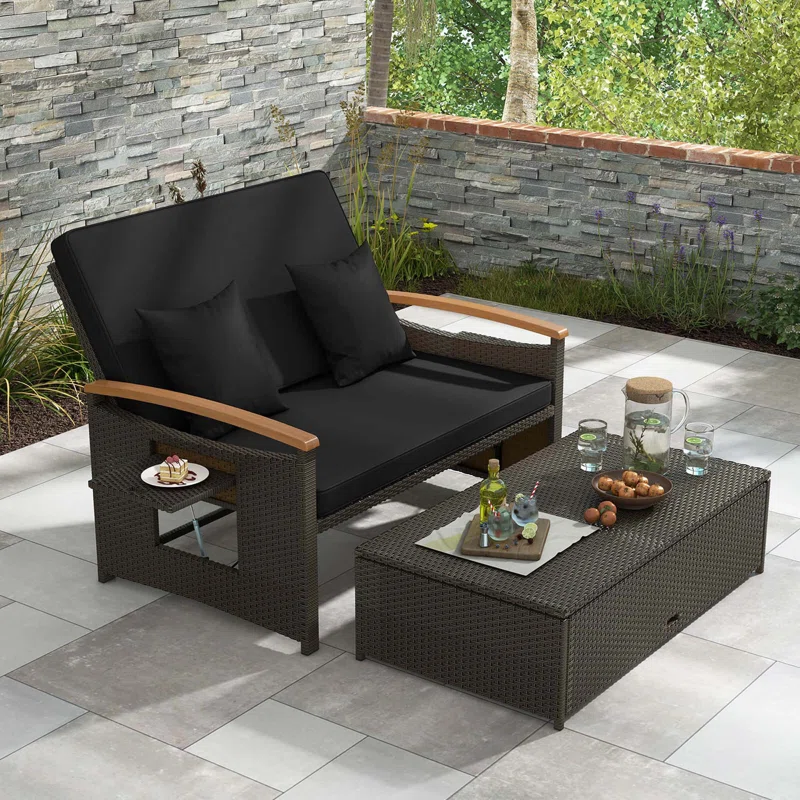 66'' Wide Reversible Patio Daybed with Cushions