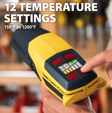 500 Heat Gun, 12 Settings, 150°F to 1200°F