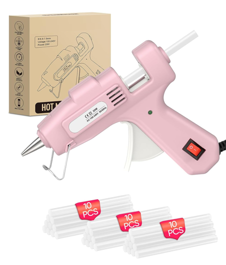 20W Mini Hot Glue Gun Kit, 30 Glue Sticks Set for DIY Crafts, Repair