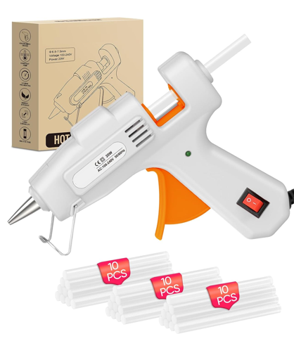 20W Mini Hot Glue Gun Kit, 30 Glue Sticks Set for DIY Crafts, Repair