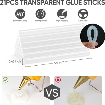 60/100W Dual Temp Hot Glue Gun and Sticks Set, Full Size with Case