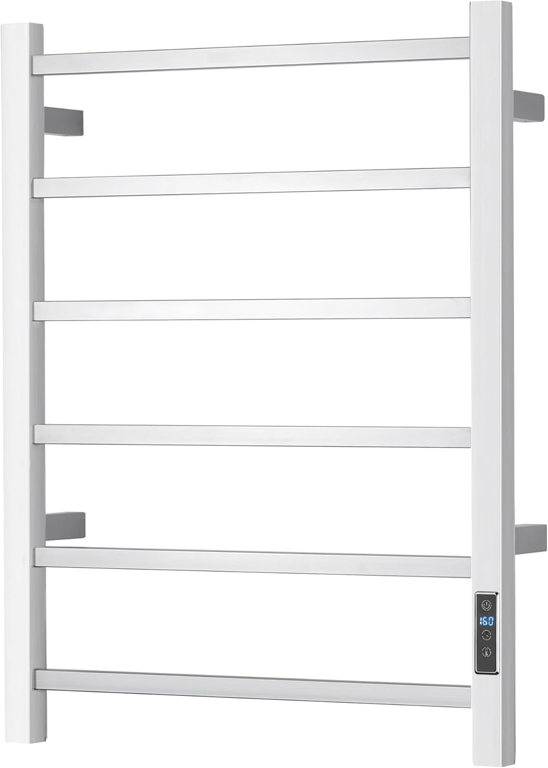 Electric Towel Warmer with Built-in Timer - Wall Mounted Heated Towel Rack Bathroom, Plug-in Design & Brushed Stainless Steel