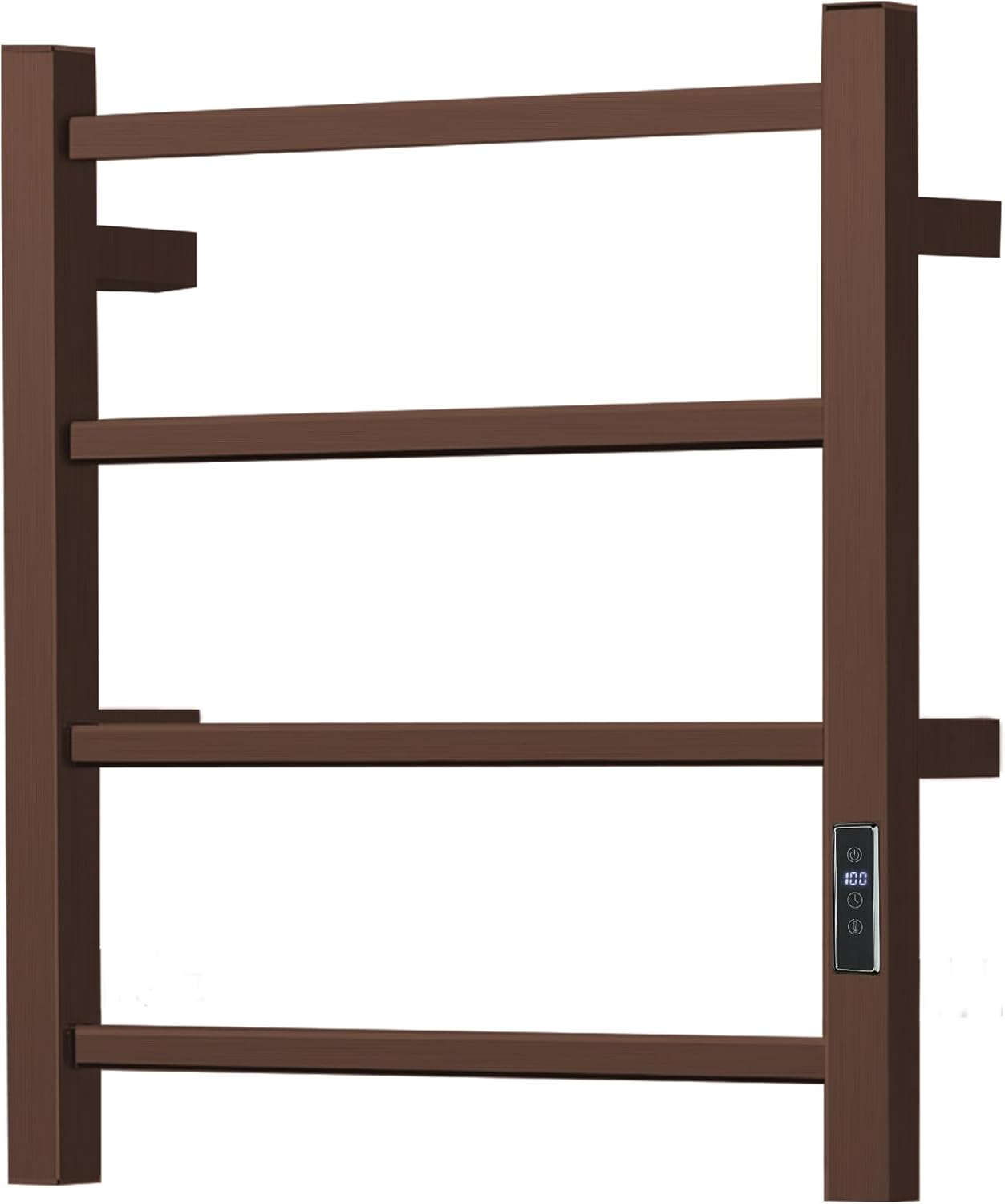 Towel Warmer with Built-in Timer Bathroom Wall Mounted Bath Towel Heater Plug-in Electric Heated Towel Rack