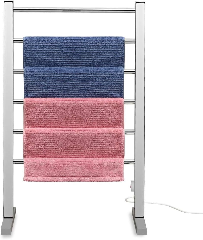 Freestanding Drying Rack for Home Bathroom Stainless Steel Polish Chrome, 6 Bars