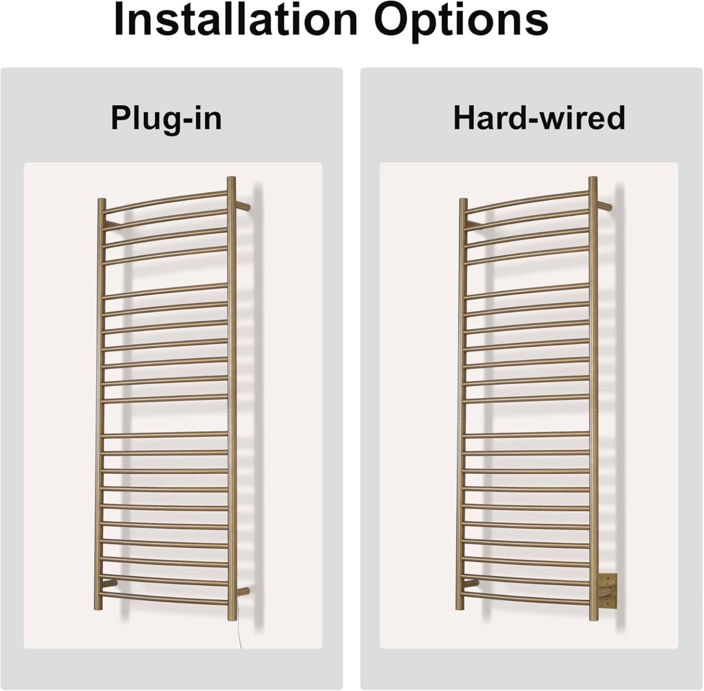 Electric Towel Warmer - Wall Mounted Bathroom Heated Towel Rack 21 Bar