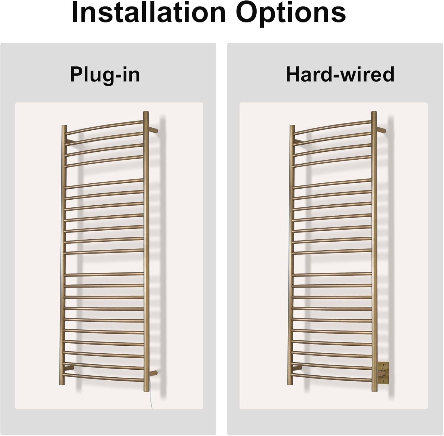 Electric Towel Warmer - Wall Mounted Bathroom Heated Towel Rack 21 Bar