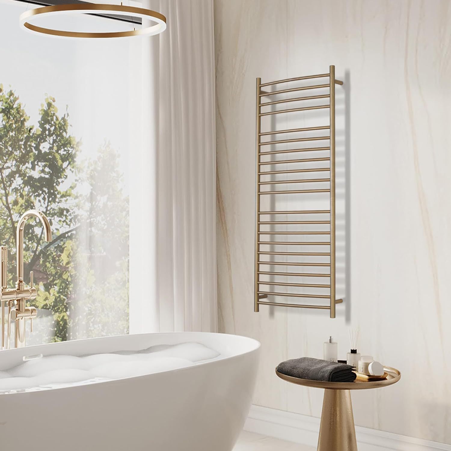 Electric Towel Warmer - Wall Mounted Bathroom Heated Towel Rack 21 Bar