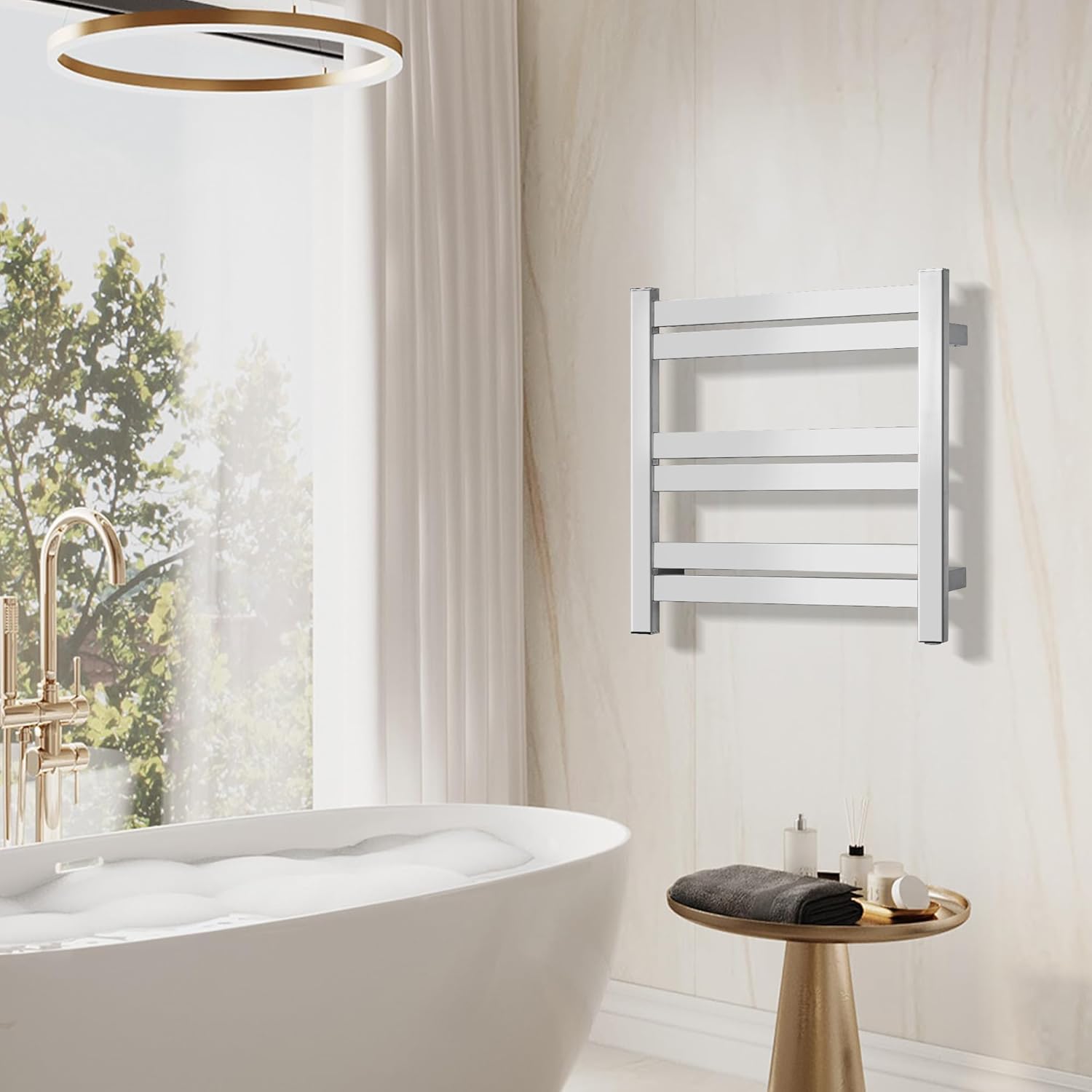 Electric Towel Warmer,Drying Towel Rack Heated Towel Rack,Wall Mounted Towel Warmer Rack,6 Bars