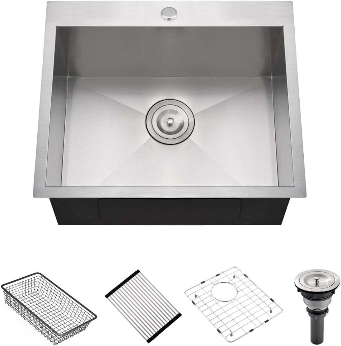 21 Stainless Steel Drop In Kitchen Bar Sink, 10” 18 Gauge Stainless Steel Kitchen Outdoor Sink