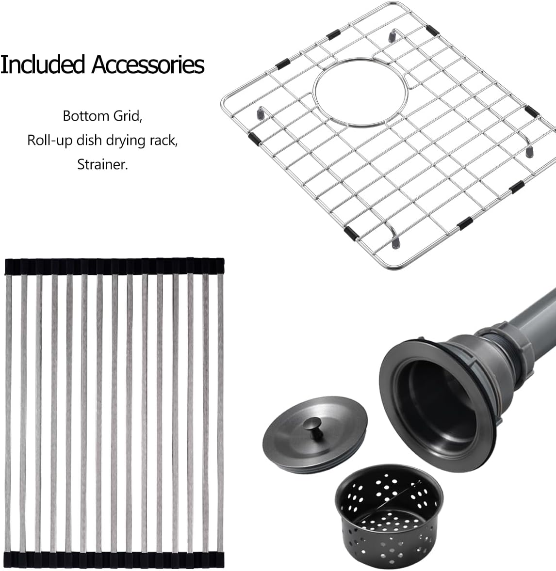 15x17 Black Undermount Kitchen Bar Sink, 16 Gauge Deep Gunmetal Black Stainless Steel Undermount Small Kitchen Sink