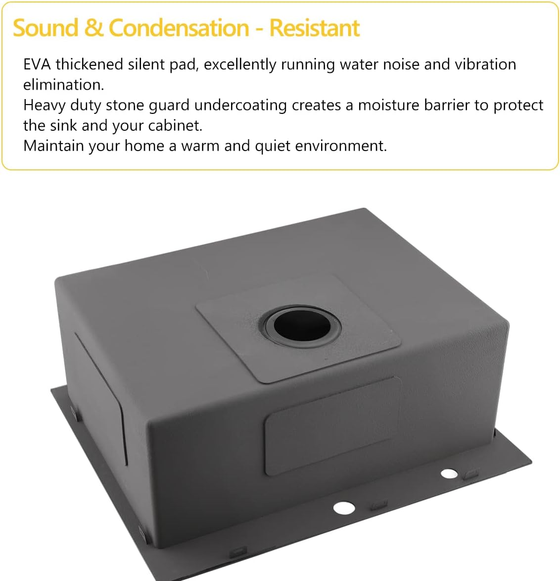 25 Black Drop In Kitchen Sink, 25x22x10 Inches 16 Gauge Nano Black Stainless Steel Top mount Single Bowl Kitchen Sink