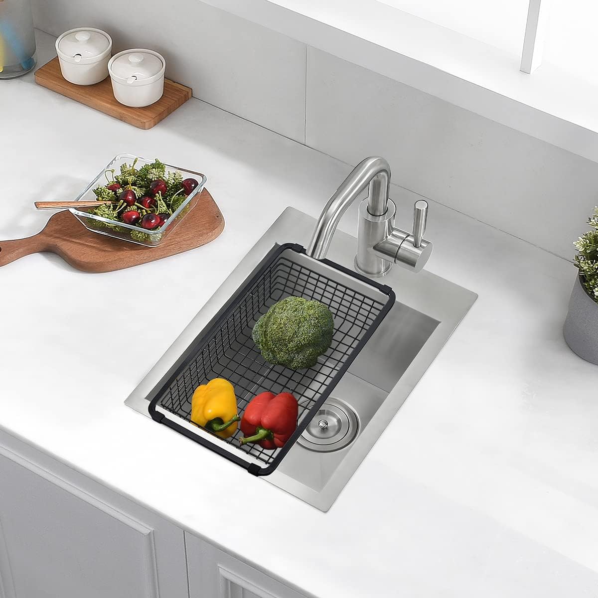 15 Inches Drop In Stainless Steel Kitchen Bar Sink, 15” x 18” x 10” 18 Gauge Stainless Steel Kitchen Outdoor Sink