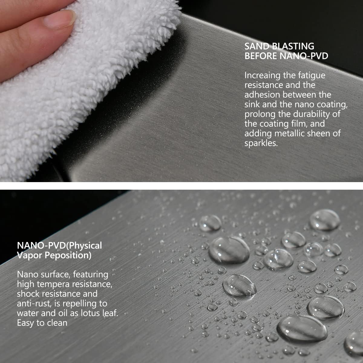 30 Black Stainless Steel Undermount Double Bowl Kitchen Sink, 30x20x9.8 Inch Nano Back Stainless Steel Undermount Double Bowl Kitchen Sink with Accessories